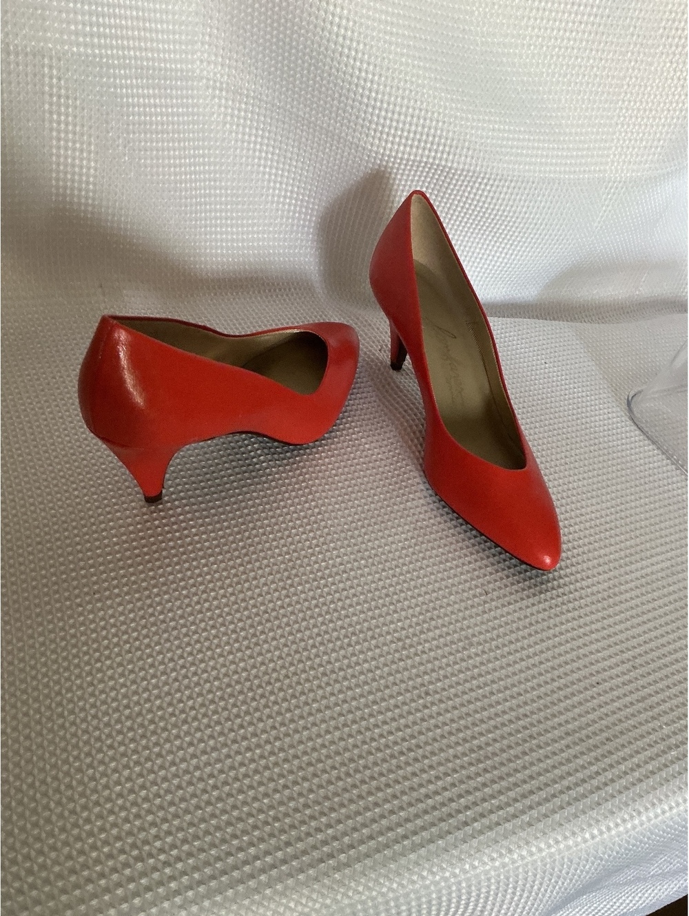 Vintage Fanfares by Connie Orange Pointed Toe Pumps Heels Size 7.5